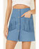 Understated Leather Women's Turquoise Fringe Peace Skirt, Turquoise, hi-res