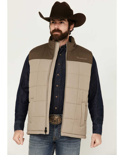 Image #1 - Ariat Men's Crius Insulated Concealed Carry Vest, Brown, hi-res