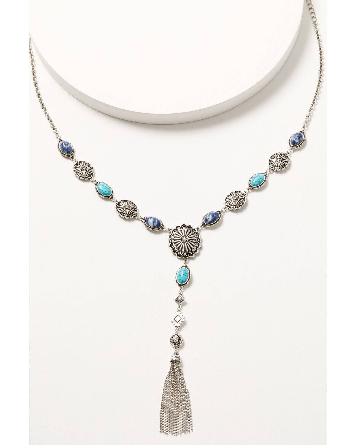 Idyllwind Women's Lakeland Concho Lariat Necklace, Silver, hi-res