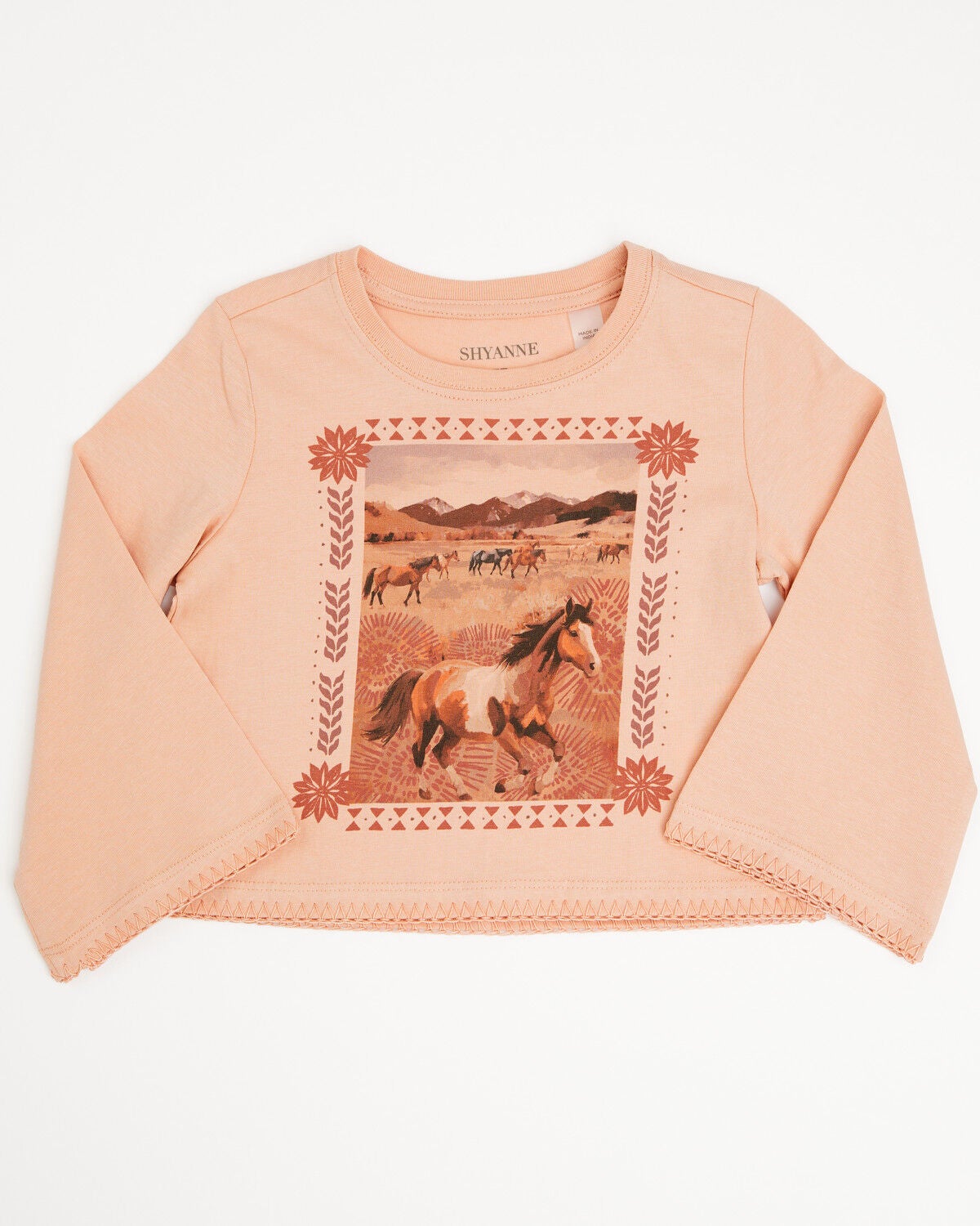 Shyanne Toddler Girls' Molly 3/4 Bell Sleeve Graphic Tee, Mauve, hi-res