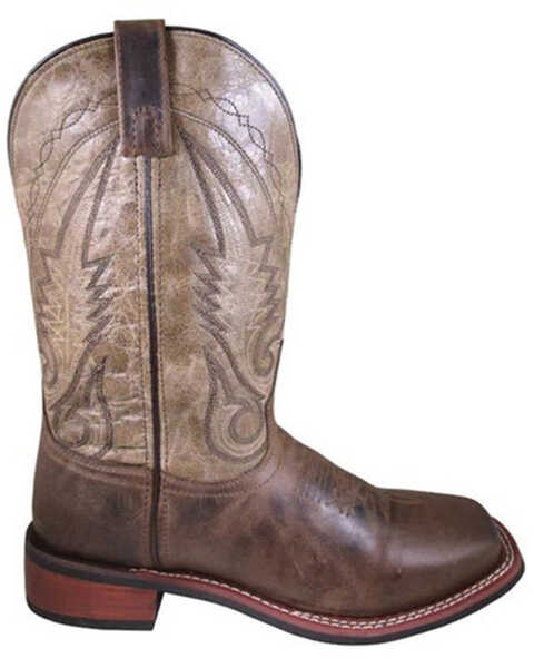Smoky Mountain Men's Creekland Western Boots - Broad Square Toe, Distressed Brown, hi-res