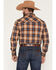 Image #4 - Wrangler Retro Men's Plaid Print Long Sleeve Snap Western Shirt - Tall, Brown, hi-res