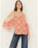 Wild Moss Women's Medallion Cold Shoulder Top, Rust Copper, hi-res