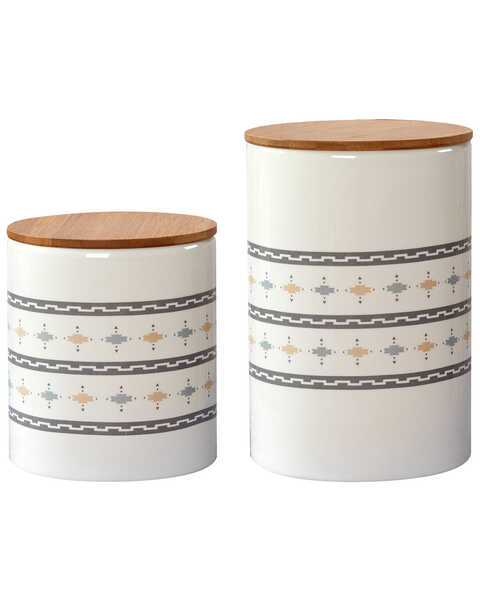 Image #1 - HiEnd Accents 2pc Small Southwestern Print Canister Set, Tan, hi-res