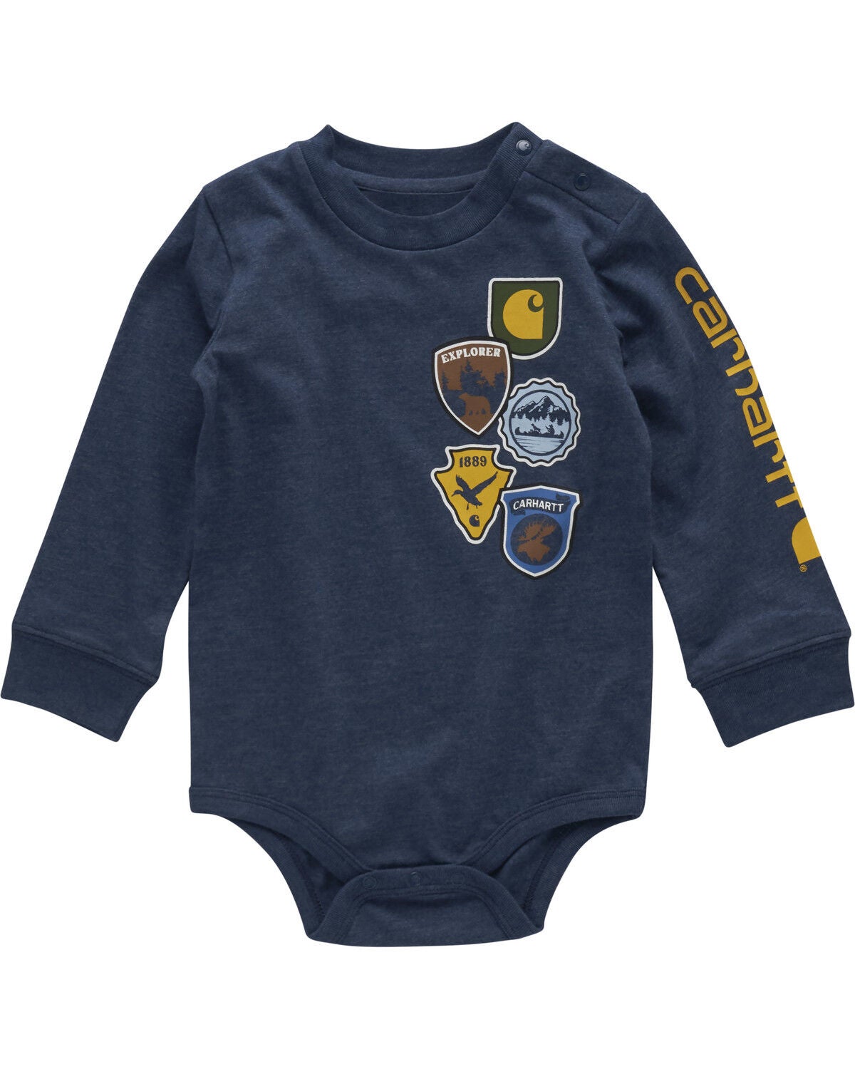 Carhartt Infant Boys' Patches Onesie, Dark Blue, hi-res