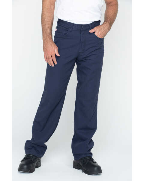Image #1 - Carhartt Men's FR Canvas Work Pants, Navy, hi-res
