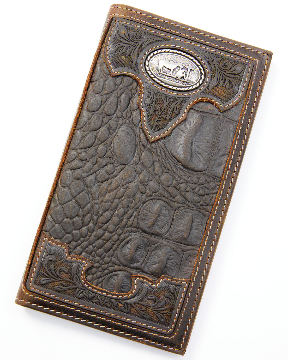 Cody James Men's Bi-Fold Crocodile Print Embossed Rodeo Cody James Men's Bi-Fold Crocodile Print Embossed Rodeo