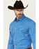 Image #2 - Wrangler 20X Men's Geo Print Long Sleeve Snap Stretch Western Shirt, Blue, hi-res