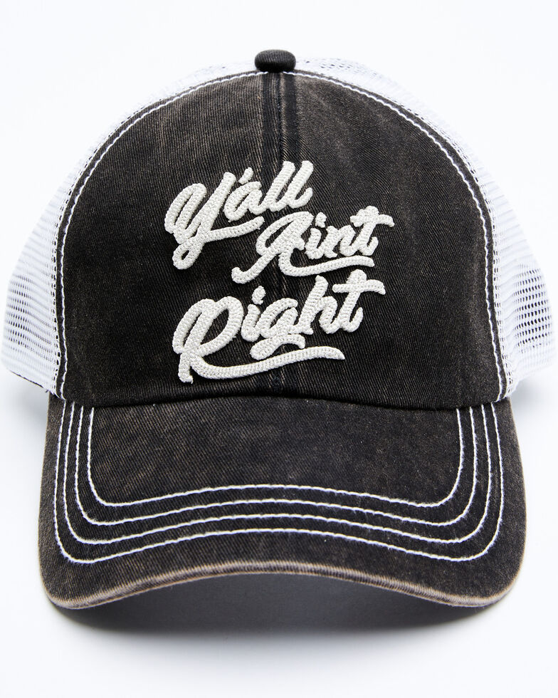 Idyllwind Women's Y'All Aint Right Ball Cap, Black, hi-res