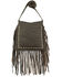 American West Women's Studded Fringe Crossbody Messenger, Chocolate, hi-res