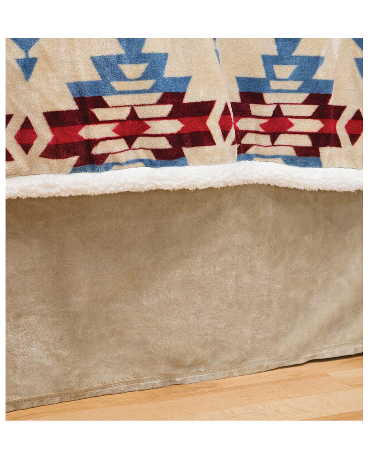 Image #1 - Carstens Home Cream / Khaki Solid Plush Velvet Bed Skirt - Queen Size, Brown, hi-res