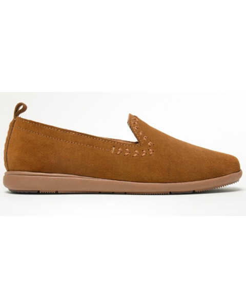 Image #2 - Minnetonka Women's Shay Suede Slip-On Shoes - Round Toe, Brown, hi-res