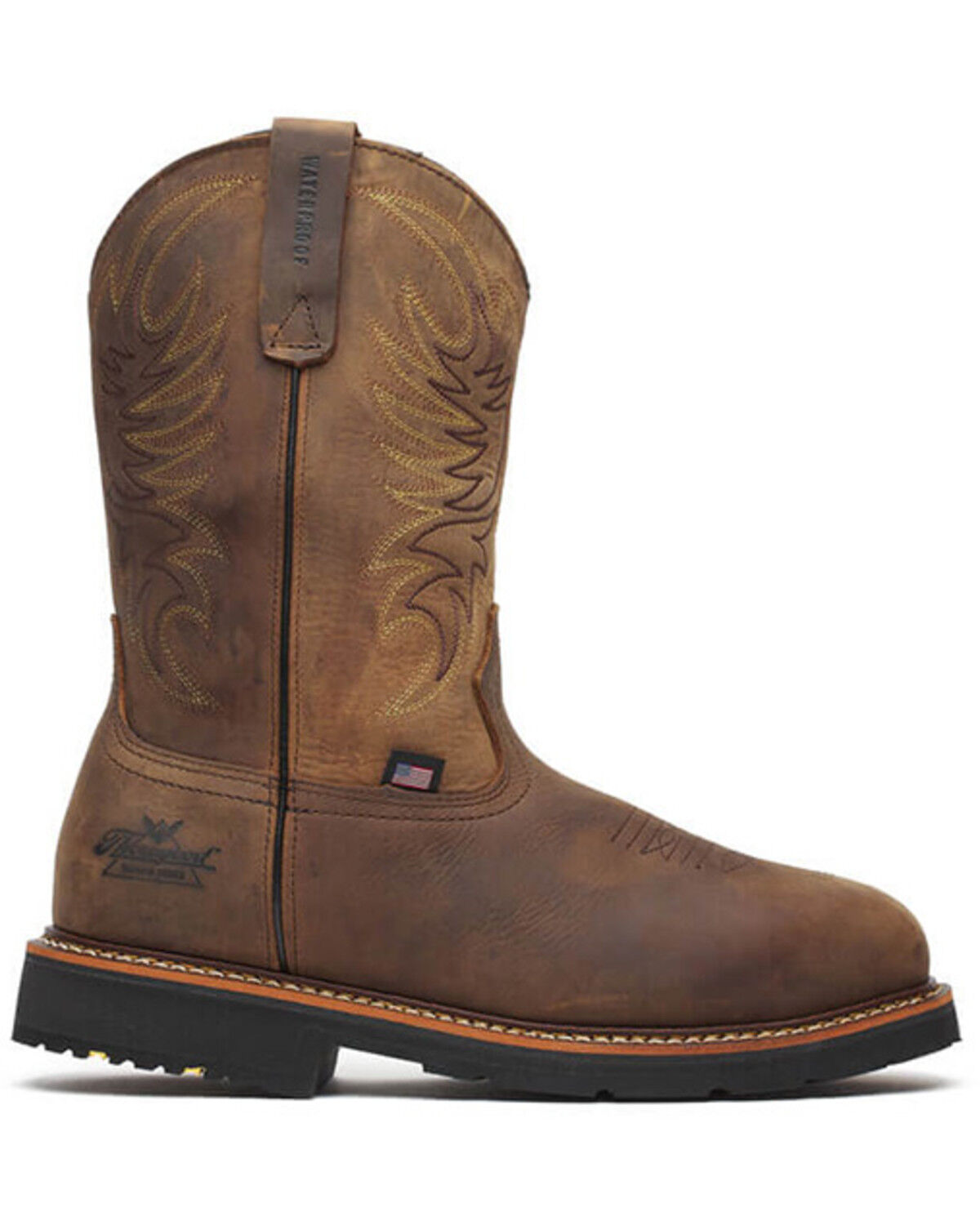 Image #2 - Thorogood Men's 11" Waterproof Wellington Work Boots - Soft Toe, Brown, hi-res