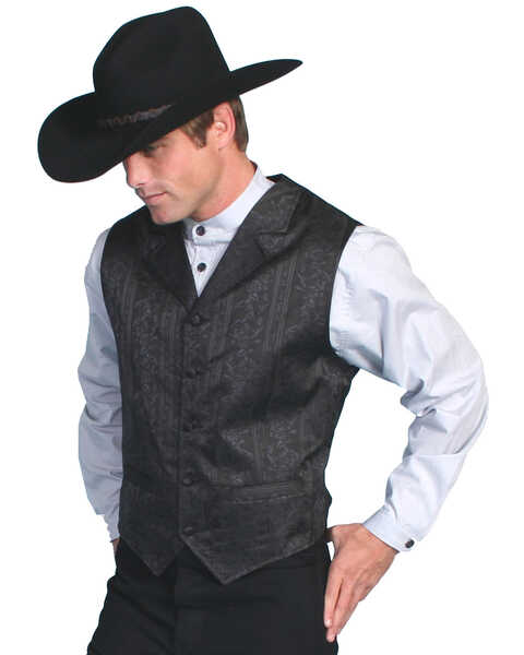 Rangewear by Scully Men's Eaton Stripe Vest, Black, hi-res