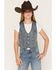 Image #1 - Ashley Girls' Bow Embroidered Denim Vest, Medium Wash, hi-res