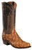 Lucchese Handmade Cognac Murphy Pirarucu Cowboy Boots - Snip Toe , Cognac, hi-res