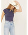 Free People Women's Be My Baby Tee, Blue, hi-res