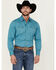 Image #1 - Wrangler Retro Men's Premium Solid Long Sleeve Snap Western Shirt, Teal, hi-res