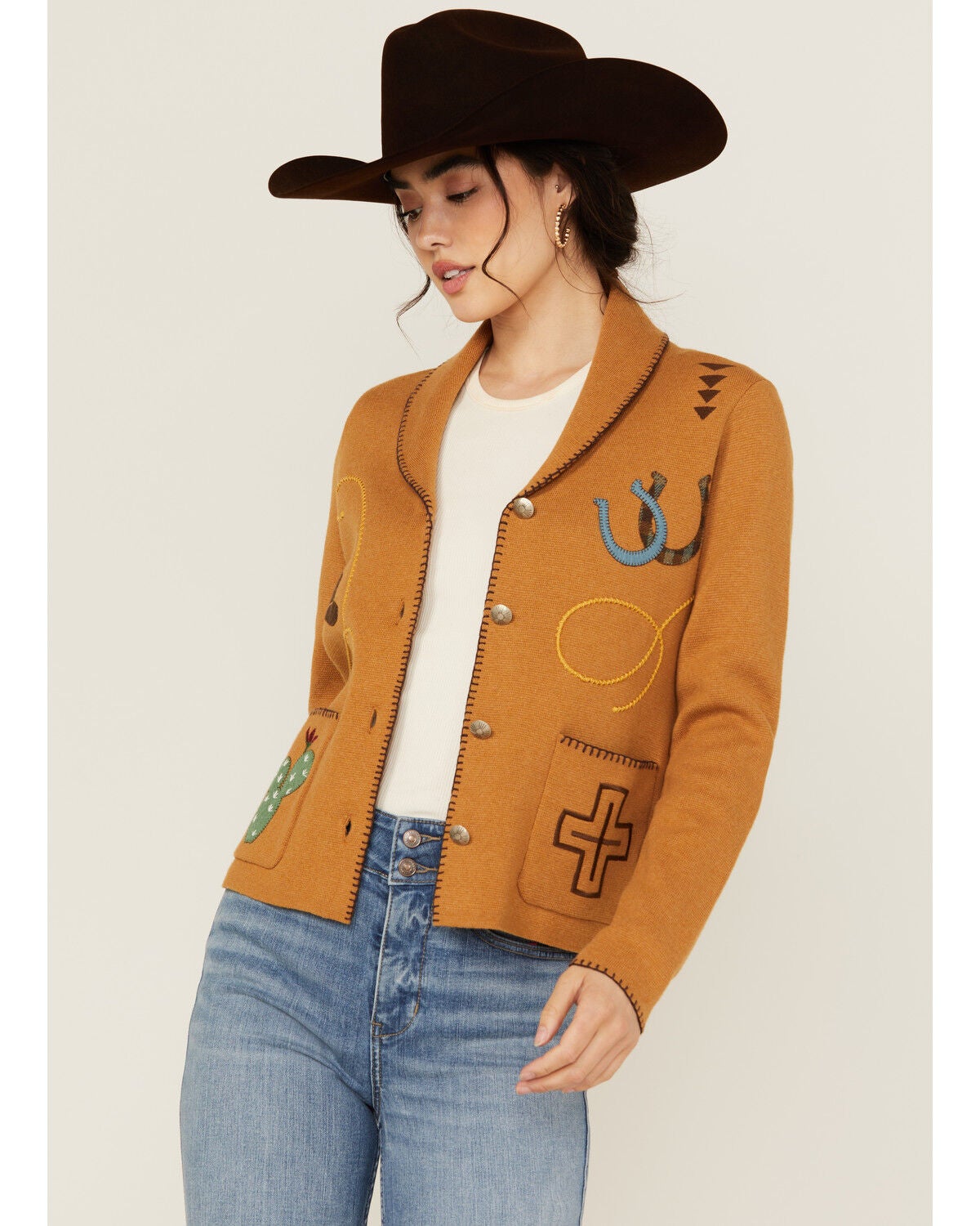 KHOKI】 Cowboy-print cardigan 25ss-t-08 Cowboy Craze Blush Pink