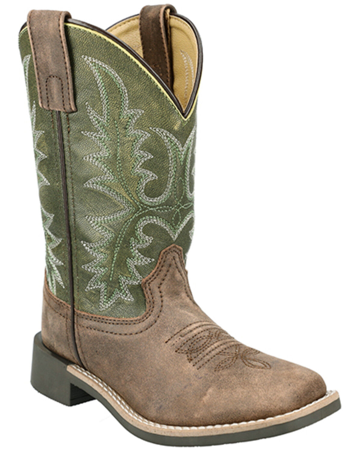 Image #1 - Smoky Mountain Little Boys' Harrison Performance Western Boots - Broad Square Toe, Brown, hi-res