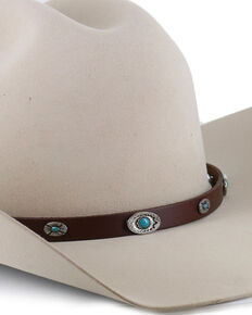 Cody James Men's Turquoise Concho Hat Band, Brown, hi-res