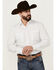 Image #1 - Ely Walker Men's Geo Print Long Sleeve Pearl Snap Western Shirt, White, hi-res