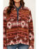 Image #3 - Shyanne Women's Southwestern Striped Print Corduroy Barn Shacket, Mahogany, hi-res