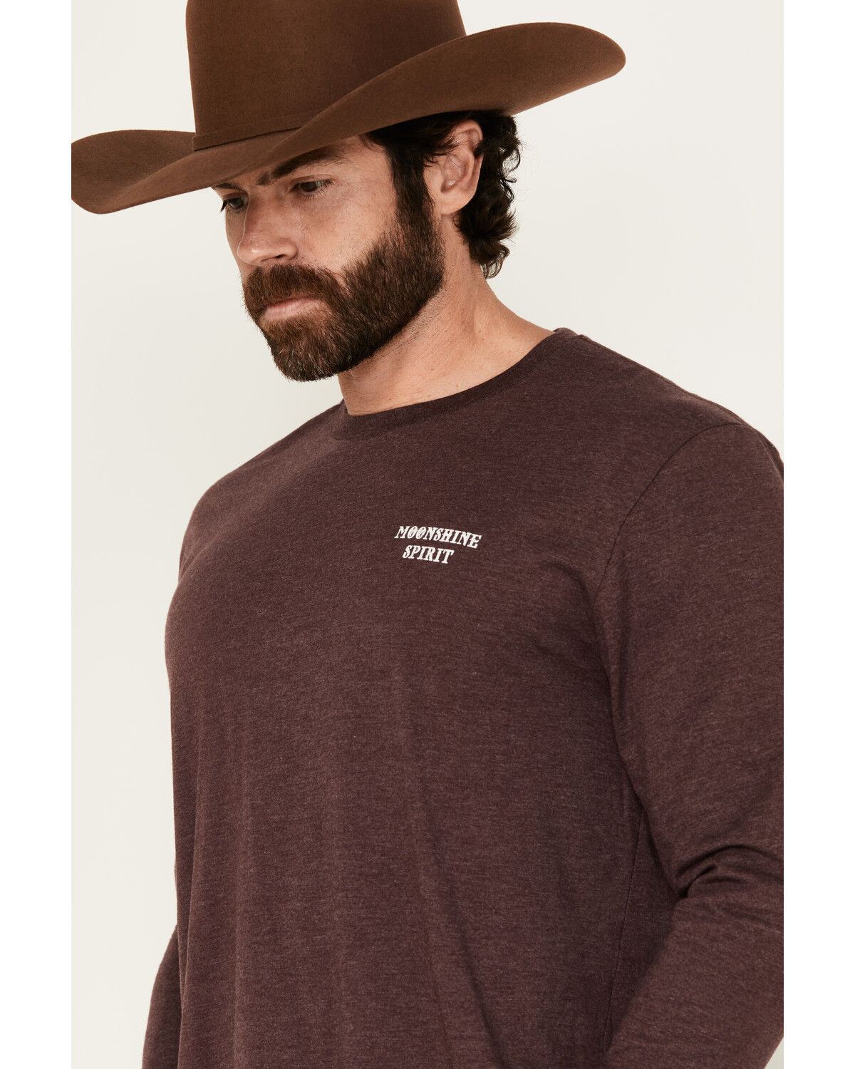 Image #3 - Moonshine Spirit Men's Whiskey Nights Long Sleeve Graphic T-Shirt, Burgundy, hi-res