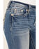 Image #4 - Miss Me Women's Medium Wash Mid Rise Wing Pocket Bootcut Stretch Denim Jeans , Medium Wash, hi-res