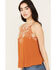 Eyeshadow Women's Floral Embroidered Tank Top, Rust Copper, hi-res