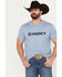 Hooey Men's Lock-Up Logo Short Sleeve Graphic T-Shirt, Blue, hi-res