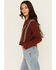 Image #2 - Cleo + Wolf Women's Collette Striped Print Long Sleeve Sweater, Brandy Brown, hi-res