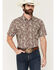 Image #1 - Cody James Men's Rusted Gate Paisley Print Short Sleeve Snap Western Shirt - Big, Brown, hi-res