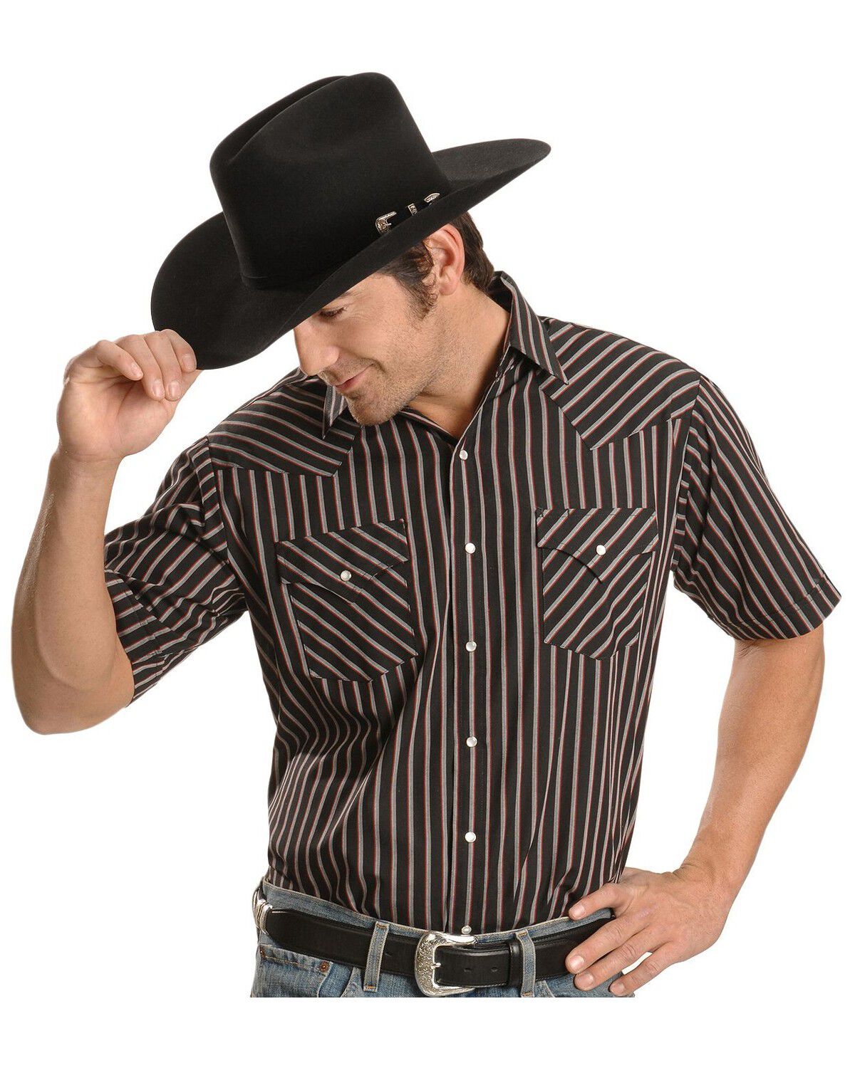 Image #3 - Ely Walker Men's Assorted Plaid or Stripe Short Sleeve Western Shirt - Big & Tall, , hi-res