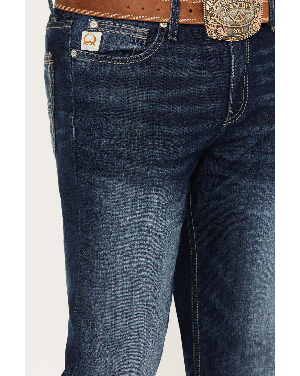 Image #2 - Cinch Men's Ian Medium Wash Slim Boot Performance Stretch Denim Jeans, , hi-res