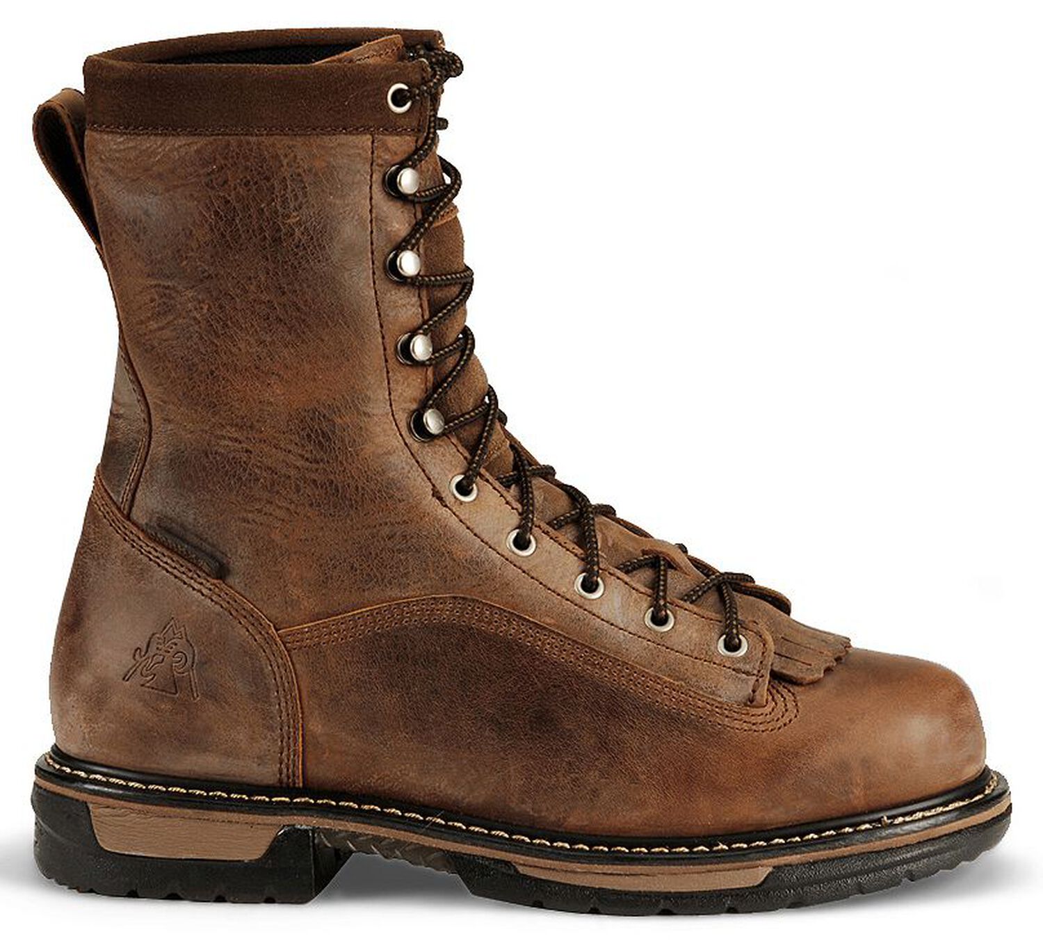 Image #2 - Rocky Men's 9" IronClad Waterproof Work Boots - Soft Toe, Copper, hi-res