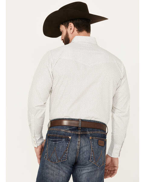 Image #4 - Ely Walker Men's Geo Print Long Sleeve Pearl Snap Western Shirt - Big, White, hi-res