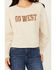 Image #3 - Blended Women's Go West Sequins Graphic Long Sleeve Tee, Tan, hi-res