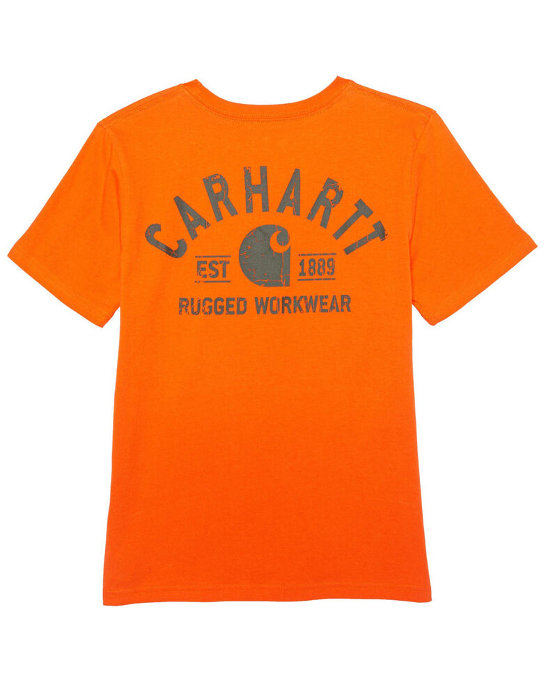 Carhartt Boys' Orange Back Logo Short Sleeve T-Shirt , Orange, hi-res