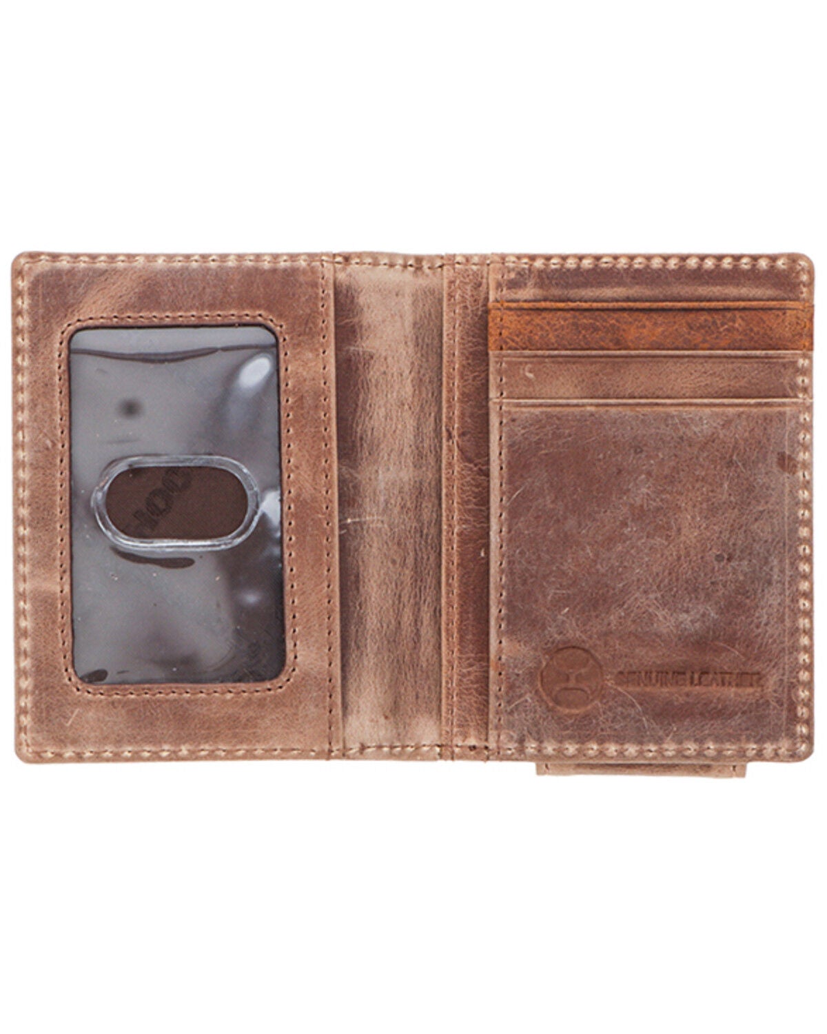 Image #3 - Hooey Men's Bifold Money Clip Leather Wallet, Brown, hi-res