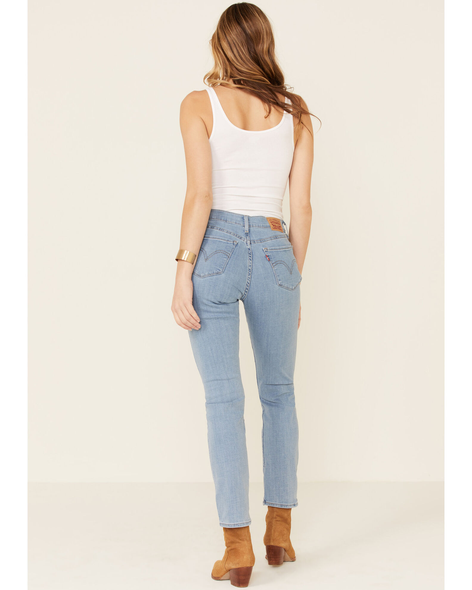 Image #3 - Levi’s Women's Classic Straight Fit Jeans, Blue, hi-res