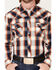 Image #3 - Cowboy Hardware Men's Hombre Large Plaid Pearl Snap Western Shirt, Orange, hi-res