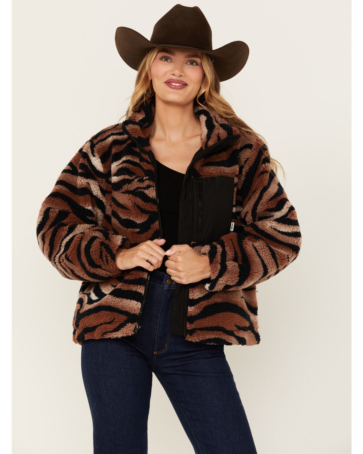 Image #2 - Wrangler Women's Tiger Print Sherpa Jacket, , hi-res