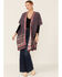 Image #1 - Angie Women's Purple Spice Kimono Duster, Purple, hi-res