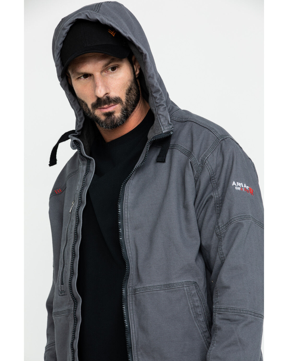 Image #4 - Ariat Men's FR Duralight Stretch Canvas Work Jacket - Big, Grey, hi-res