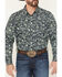 Image #3 - Gibson Trading Co Men's Hubert Floral Print Long Sleeve Snap Stretch Western Shirt, Navy, hi-res