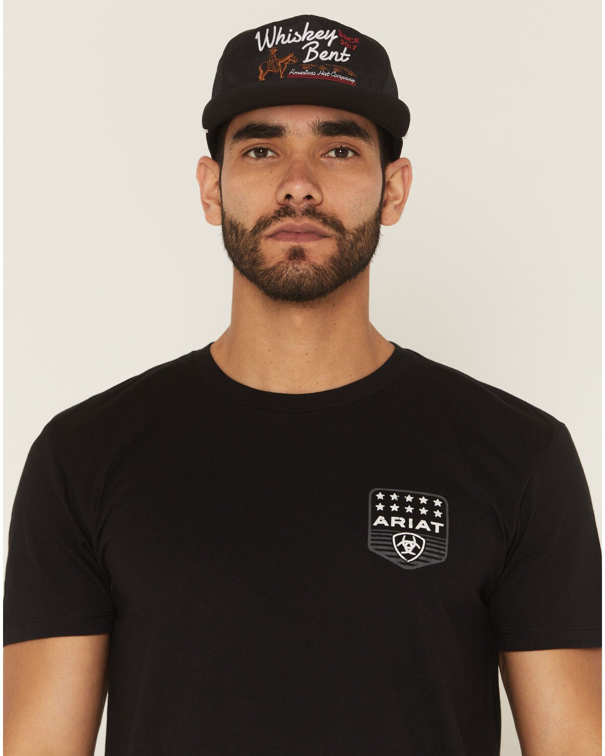 Image #1 - Whiskey Bent Men's All American Ball Cap, Black, hi-res