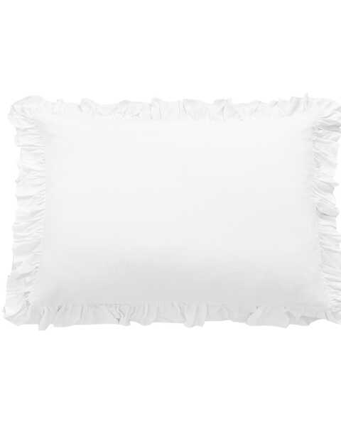 HiEnd Accents Washed Linen Ruffle Sham - King, White, hi-res