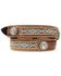 Ariat Men's Fabric Inlay Concho & Basketweave Leather belt, Natural, hi-res