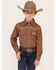 Image #1 - Cowboy Hardware Boys' Curvy Diamond Print Long Sleeve Snap Western Shirt, , hi-res